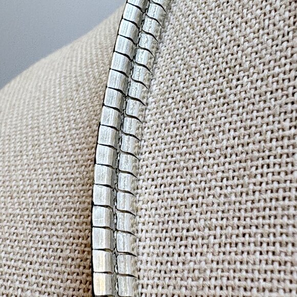 VTG Sterling Silver 925 Omega Chain Necklace Lobster Clasp Size 18.5" Length - Picture 9 of 13